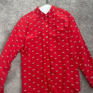 C.Wonder - Red Silk Fox print blouse- 10